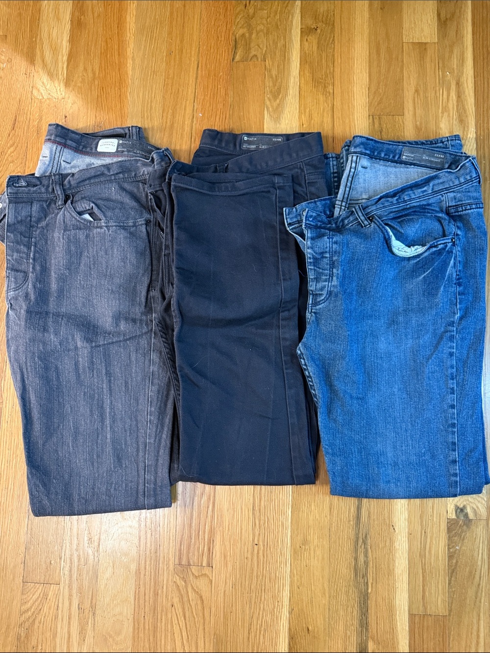 Matix Gripper Jeans - Blue and Black Denim (3 Pack) 36x32 & 36x33